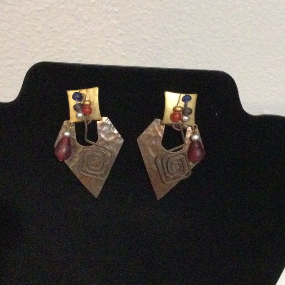 Unbranded Metal And Bead Earrings